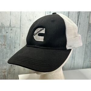 Cummins Trucker Hat Black White Mesh Paramount Snapback One Size Cap